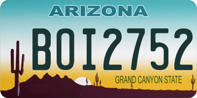 AZ license plate BOI2752