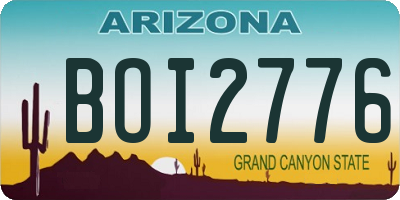AZ license plate BOI2776