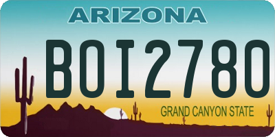 AZ license plate BOI2780