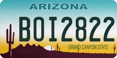AZ license plate BOI2822