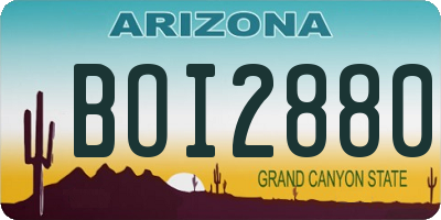 AZ license plate BOI2880