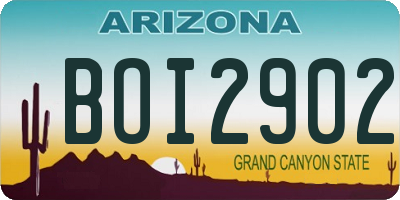 AZ license plate BOI2902