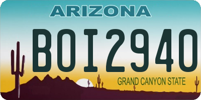 AZ license plate BOI2940