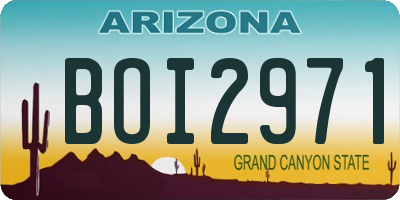 AZ license plate BOI2971