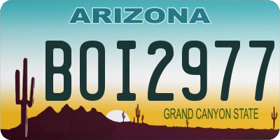 AZ license plate BOI2977