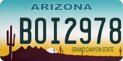 AZ license plate BOI2978