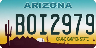 AZ license plate BOI2979