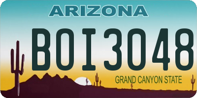 AZ license plate BOI3048