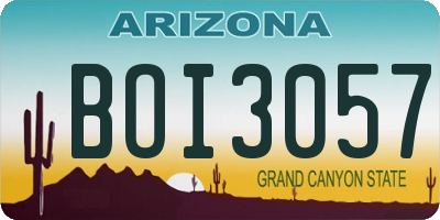 AZ license plate BOI3057