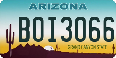 AZ license plate BOI3066