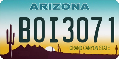 AZ license plate BOI3071