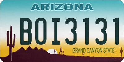AZ license plate BOI3131