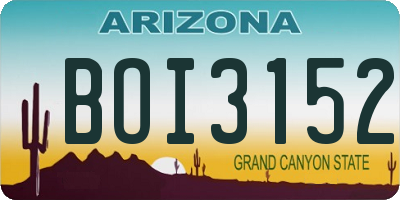AZ license plate BOI3152
