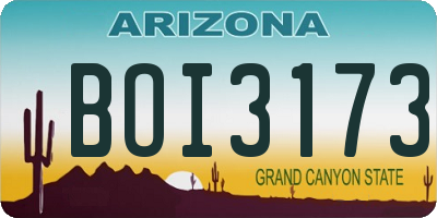 AZ license plate BOI3173