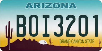 AZ license plate BOI3201