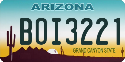 AZ license plate BOI3221