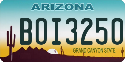 AZ license plate BOI3250