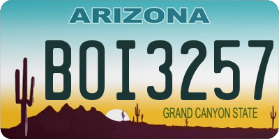 AZ license plate BOI3257