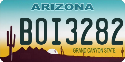 AZ license plate BOI3282