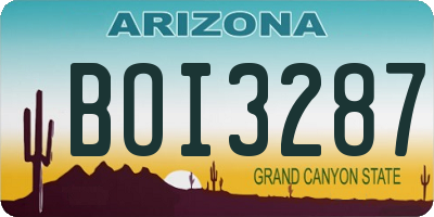 AZ license plate BOI3287