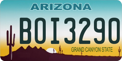 AZ license plate BOI3290