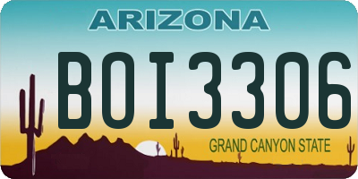 AZ license plate BOI3306