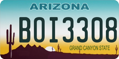 AZ license plate BOI3308
