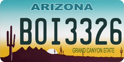 AZ license plate BOI3326