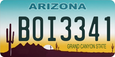 AZ license plate BOI3341