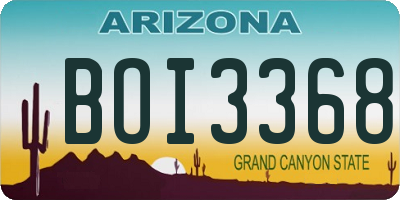 AZ license plate BOI3368