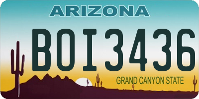 AZ license plate BOI3436