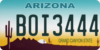 AZ license plate BOI3444
