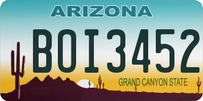 AZ license plate BOI3452