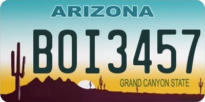 AZ license plate BOI3457