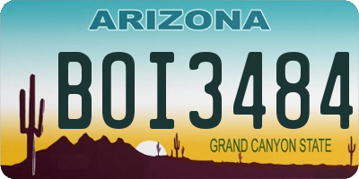 AZ license plate BOI3484