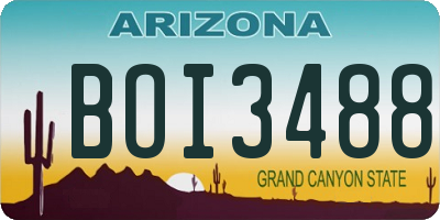 AZ license plate BOI3488