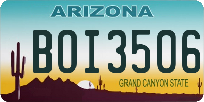 AZ license plate BOI3506