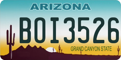 AZ license plate BOI3526
