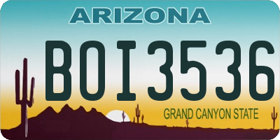 AZ license plate BOI3536