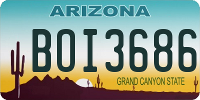 AZ license plate BOI3686