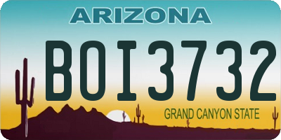 AZ license plate BOI3732