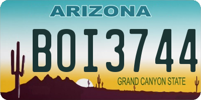 AZ license plate BOI3744