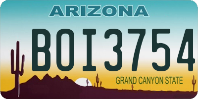 AZ license plate BOI3754