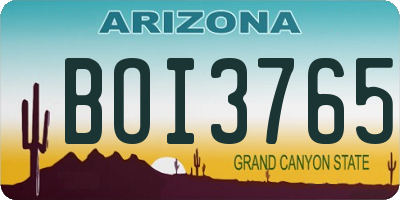 AZ license plate BOI3765