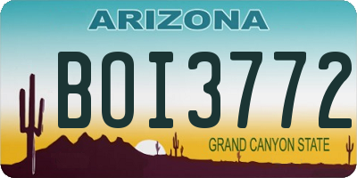 AZ license plate BOI3772