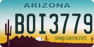 AZ license plate BOI3779
