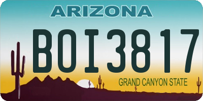 AZ license plate BOI3817