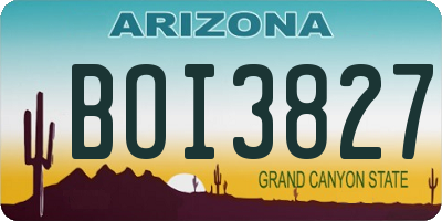 AZ license plate BOI3827