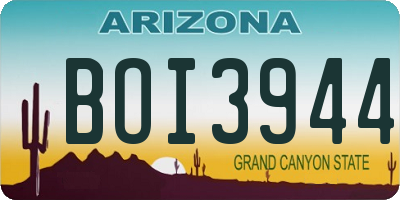 AZ license plate BOI3944