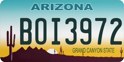 AZ license plate BOI3972